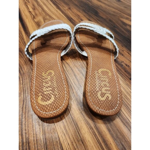 Circus by Sam Edelman Betty 2 Slide Sandals 9.5 White Braided Resort Flat - Picture 2 of 8